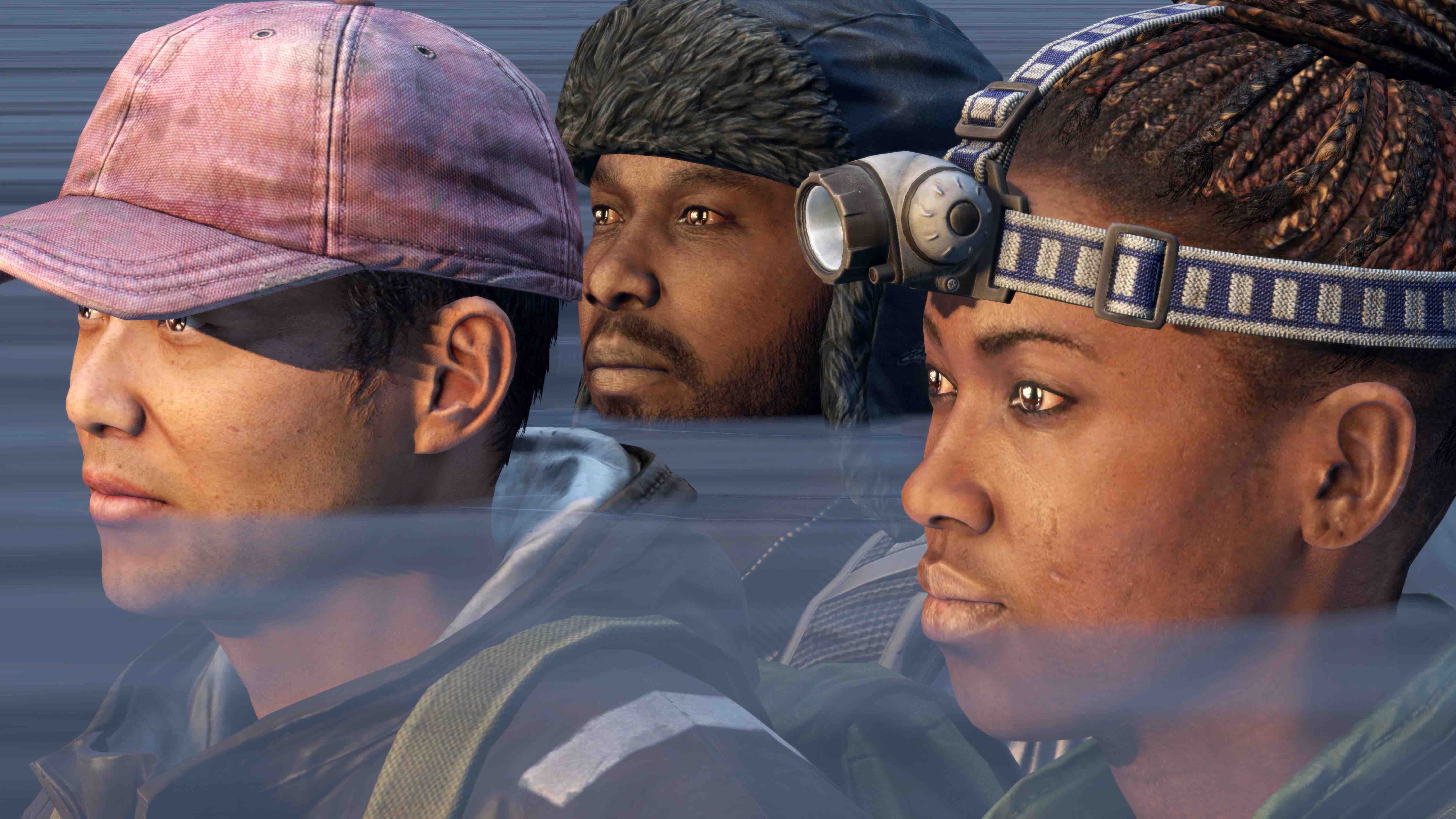 tři animované osoby hledící stejným směrem